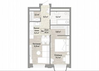 Продаю 1-комнатную квартиру, 42.6 м2, Москва, посёлок Коммунарка, 1