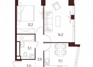 Продажа 2-комнатной квартиры, 51.5 м2, Москва, станция Зорге