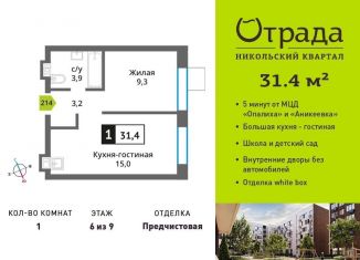 Однокомнатная квартира на продажу, 31.4 м2, Красногорск, Соловьиная улица