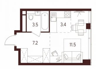 Продажа квартиры студии, 25.6 м2, Москва, станция Зорге