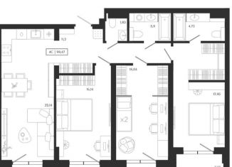 Продается 4-комнатная квартира, 99.5 м2, Новосибирск, улица Семьи Шамшиных, 2