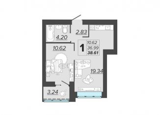 Продаю 1-ком. квартиру, 38.6 м2, Брянская область