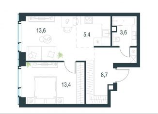 Продается двухкомнатная квартира, 44.7 м2, Москва, жилой комплекс Левел Мичуринский, к3, район Очаково-Матвеевское