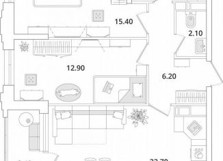 Продажа 2-ком. квартиры, 66.5 м2, Санкт-Петербург, метро Комендантский проспект, Планерная улица, 99