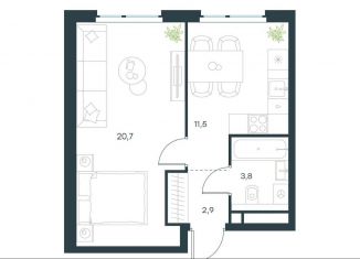 Продам однокомнатную квартиру, 38.9 м2, Москва, район Очаково-Матвеевское