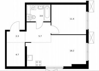 Продам 1-комнатную квартиру, 45.3 м2, Москва, СВАО