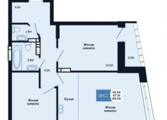 Продам 3-комнатную квартиру, 68.6 м2, Новосибирск, метро Студенческая, улица Титова, 48