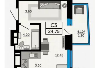 Продажа квартиры студии, 24.8 м2, Ростов-на-Дону, Кировский район