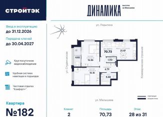 Продажа 2-ком. квартиры, 70.7 м2, Екатеринбург, улица Малышева, 145, Кировский район