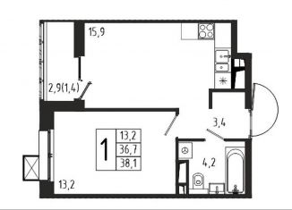 Продажа 1-ком. квартиры, 38.1 м2, Химки