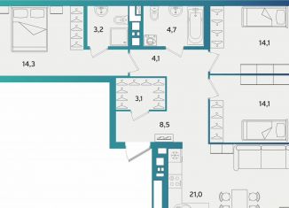 3-ком. квартира на продажу, 91.4 м2, Альметьевск