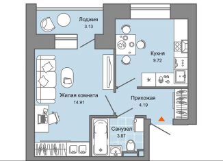 Однокомнатная квартира на продажу, 34 м2, Кировская область, улица 4-й Пятилетки, 82