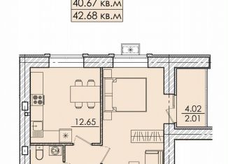 Продаю однокомнатную квартиру, 44.7 м2, Пенза, улица Герцена, с106