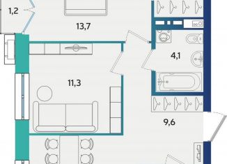 Продам 2-комнатную квартиру, 58.3 м2, Татарстан