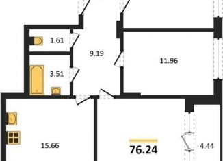 Продается 3-комнатная квартира, 76.2 м2, Воронеж, Ленинский проспект, 108А, Левобережный район