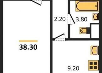 Продам 1-ком. квартиру, 38.3 м2, Брянск, Ростовская улица, 14