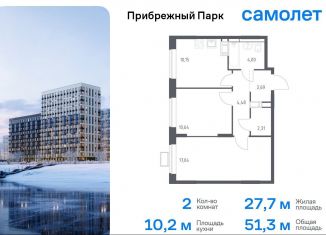 2-ком. квартира на продажу, 51.3 м2, село Ям, жилой комплекс Прибрежный Парк, 9.2