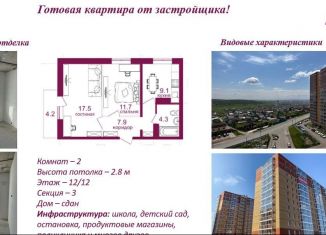 Продам двухкомнатную квартиру, 54.7 м2, Иркутск, микрорайон Топкинский, 70, ЖК Видный-3