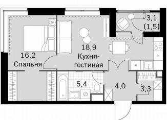 Продажа 1-ком. квартиры, 49.3 м2, Москва, Строительный проезд, 9с9, район Покровское-Стрешнево