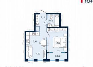 Продам однокомнатную квартиру, 35.7 м2, Екатеринбург, метро Геологическая