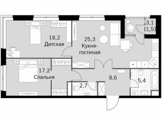 Продаю 2-комнатную квартиру, 78.9 м2, Москва, Строительный проезд, 9с9, район Покровское-Стрешнево