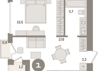 Продается 1-ком. квартира, 41.1 м2, Санкт-Петербург, метро Приморская