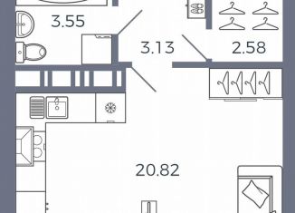 Продается квартира студия, 30.1 м2, село Николаевка