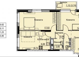 Продается двухкомнатная квартира, 61.2 м2, Ижевск