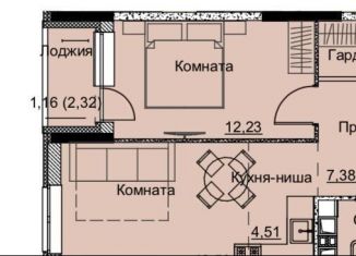 Продам 1-комнатную квартиру, 44.4 м2, Ижевск