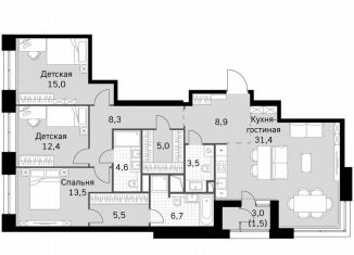 3-комнатная квартира на продажу, 116.4 м2, Москва, СЗАО, Строительный проезд, 9с9