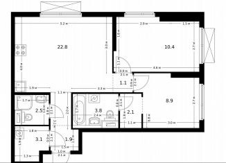 Продажа 2-ком. квартиры, 56.6 м2, Москва, жилой комплекс Большая Академическая 85, к3.3