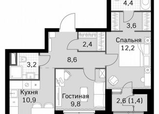 2-ком. квартира на продажу, 56.4 м2, Москва, метро Тушинская, Строительный проезд, 9с9