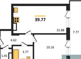 Продажа 1-комнатной квартиры, 39.8 м2, Воронеж, Ленинградская улица, 118А