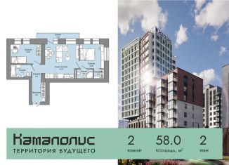 Продажа 2-комнатной квартиры, 58 м2, Пермский край