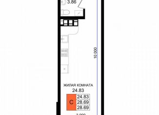 Продаю квартиру студию, 28.8 м2, Новороссийск