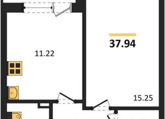 Продается однокомнатная квартира, 37.9 м2, Воронеж