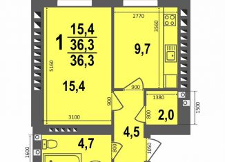 Продается 1-ком. квартира, 36.3 м2, Красноярск, улица 9 Мая, 6