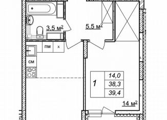 Продается 1-ком. квартира, 39.4 м2, Нижний Новгород, ЖК Новая Кузнечиха, жилой комплекс Новая Кузнечиха, 13