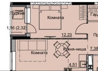 Продажа 1-комнатной квартиры, 44.4 м2, Ижевск