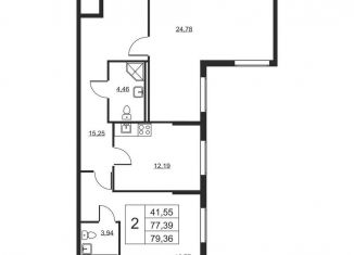 Продается 2-ком. квартира, 79.4 м2, Ленинградская область