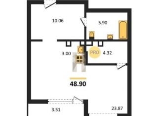 Продам квартиру студию, 48.9 м2, Ростовская область