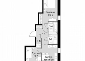 Продается 2-комнатная квартира, 58.9 м2, Москва, Строительный проезд, 9с9, метро Тушинская