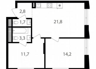 Продаю 2-комнатную квартиру, 55.5 м2, Москва, район Соколиная Гора