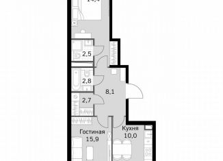 Продается 2-комнатная квартира, 58 м2, Москва, Строительный проезд, 9с9, метро Тушинская