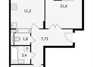 Продается 2-ком. квартира, 62.3 м2, Подольск, Школьная улица, 41