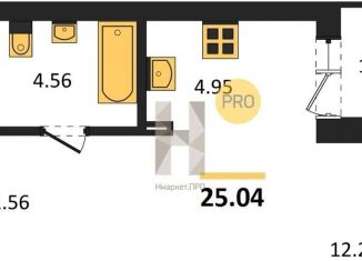 Продажа квартиры студии, 25 м2, Екатеринбург, улица Печатников, 1, ЖК Московский Квартал