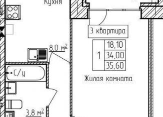 Однокомнатная квартира на продажу, 35.6 м2, Ярославская область