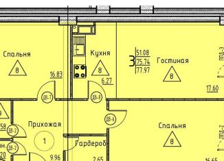 Продам 3-комнатную квартиру, 78.2 м2, Пенза, улица Генерала Глазунова, 11