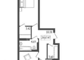 Продается 2-ком. квартира, 67.5 м2, Красноярск, Свердловский район