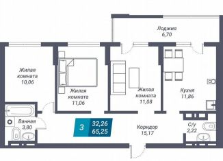 Продам 3-комнатную квартиру, 65.3 м2, Новосибирск, улица Королёва, 19, Дзержинский район